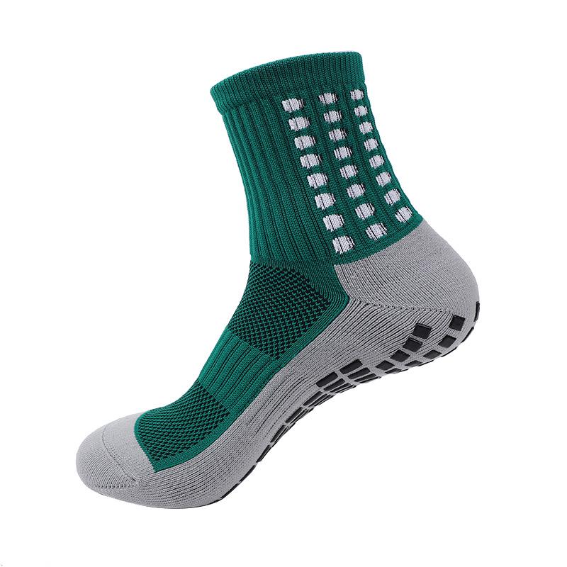 Professional Mid-Calf Anti-Slip Sports Socks for Men & Women - Thickened Terry Bottom, Grey Sole, for Football & Basketball.