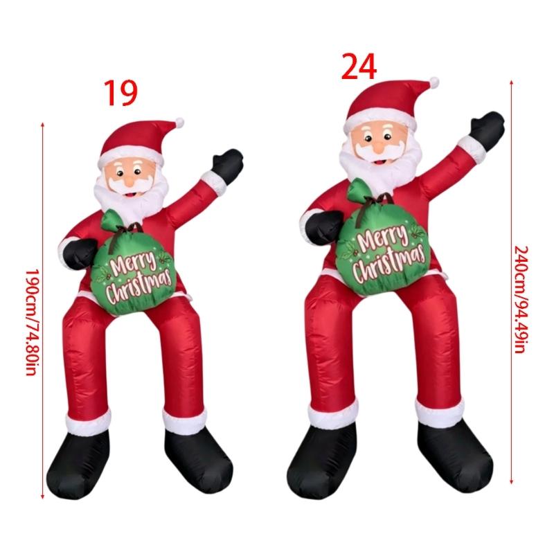 Waving Inflatable Santa Christmas Decoration with Polyester Fabric and Internal Blower for Lawns, Doors, and Retail Displays