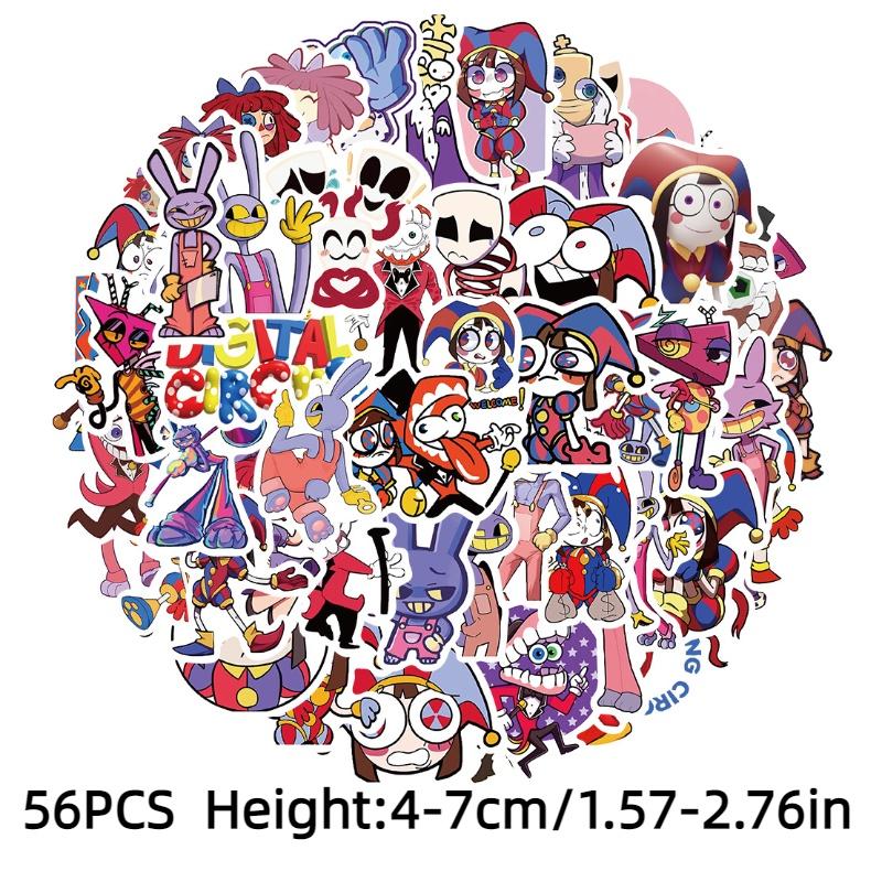 

Удивительный Набор из 56 наклеек «Цифровой цирк» для украшения ноутбука, чемодана, личного дневника