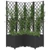 VidaXL Planter with Trellis Black 80x80x136 Cm PP