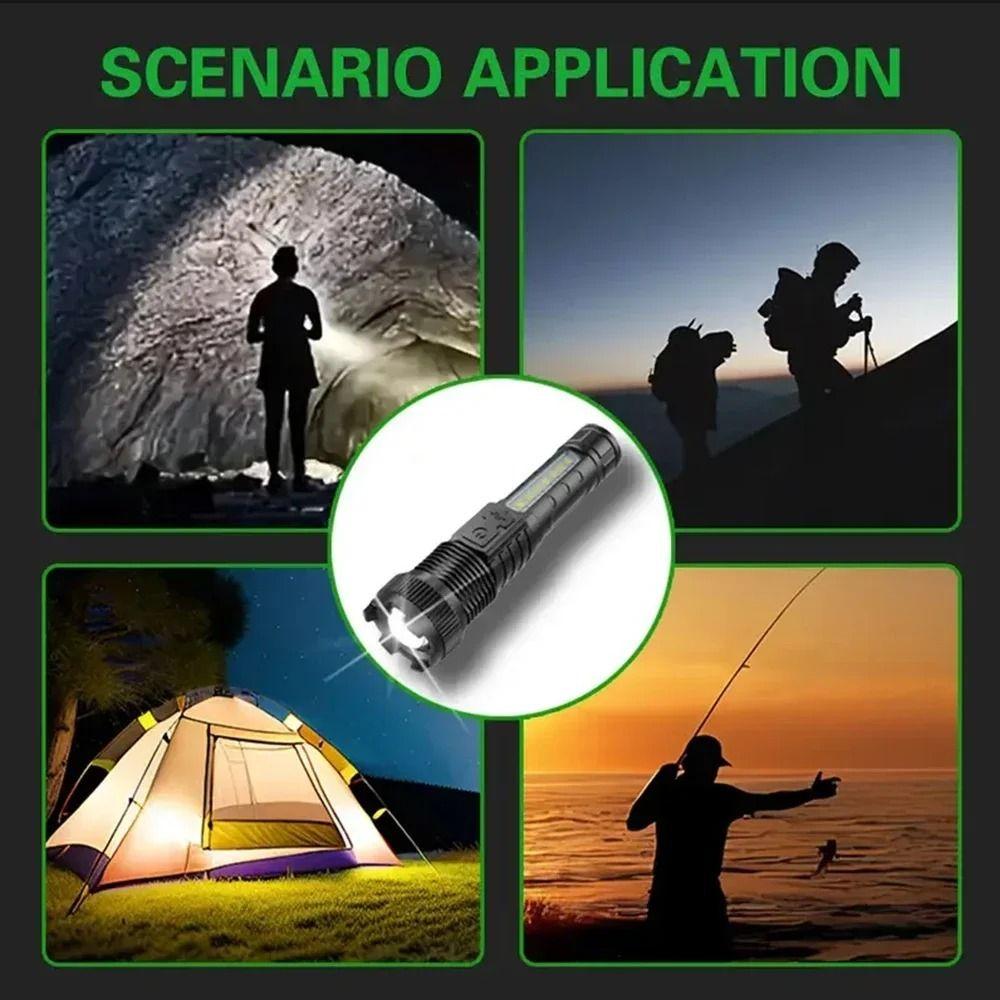 Super Bright Strong LED Flashlight Zoomable Work Flashlight Handheld Torch  Emergency
