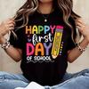 Happy Day Of School Print T Shirt Casual Short Sleeve Top Summer