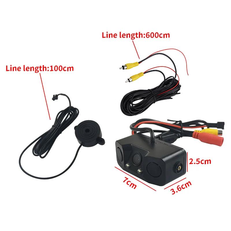 Car Parking Sensor 3IN1 Night Vision 2 Radar Detector Sensors BiBi Alarm Reverse Backup Rear View Camera