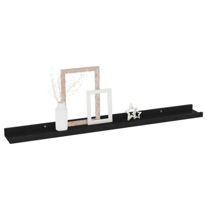 VidaXL Wall Shelves 4 Pcs Black 80x9x3 Cm