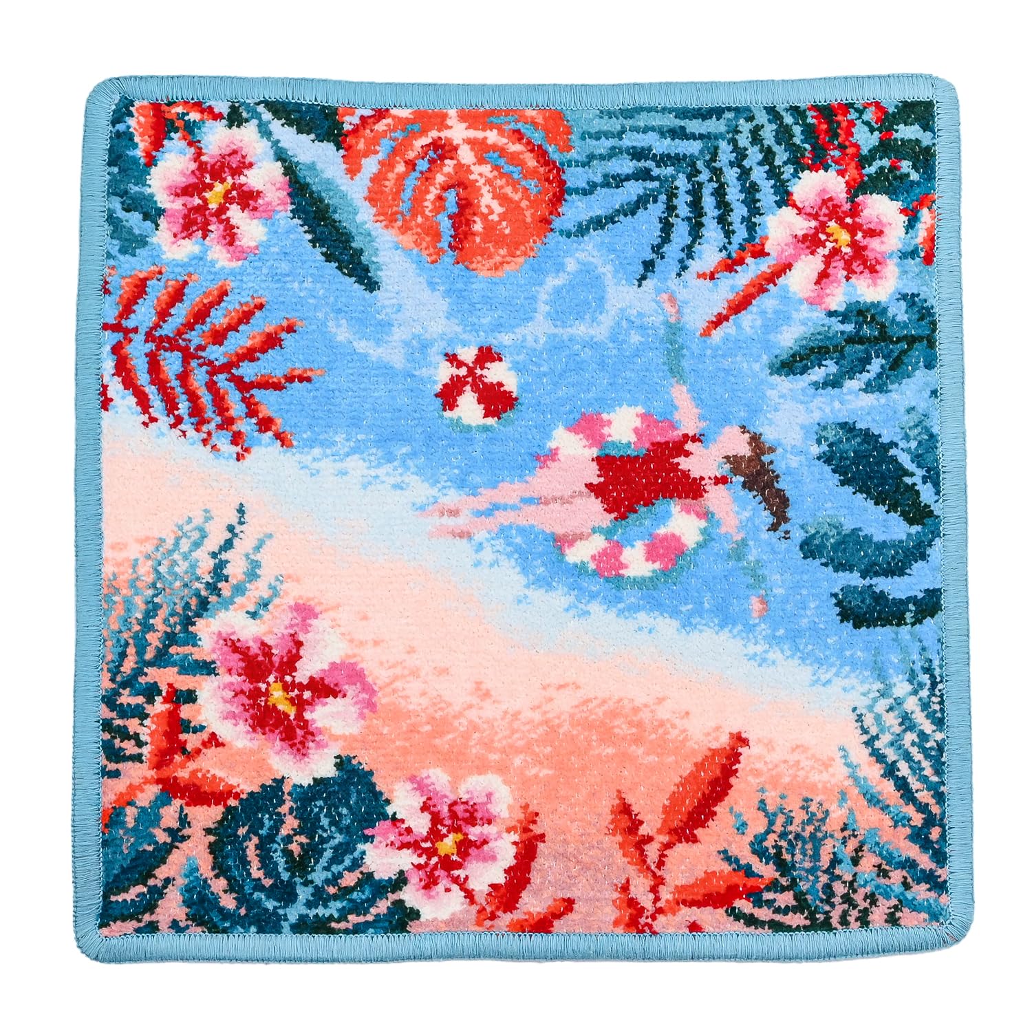 Feiler Handkerchief Hand Towel for Playa Tropical Sea 25cm x 25cm Women, Green, [Item]