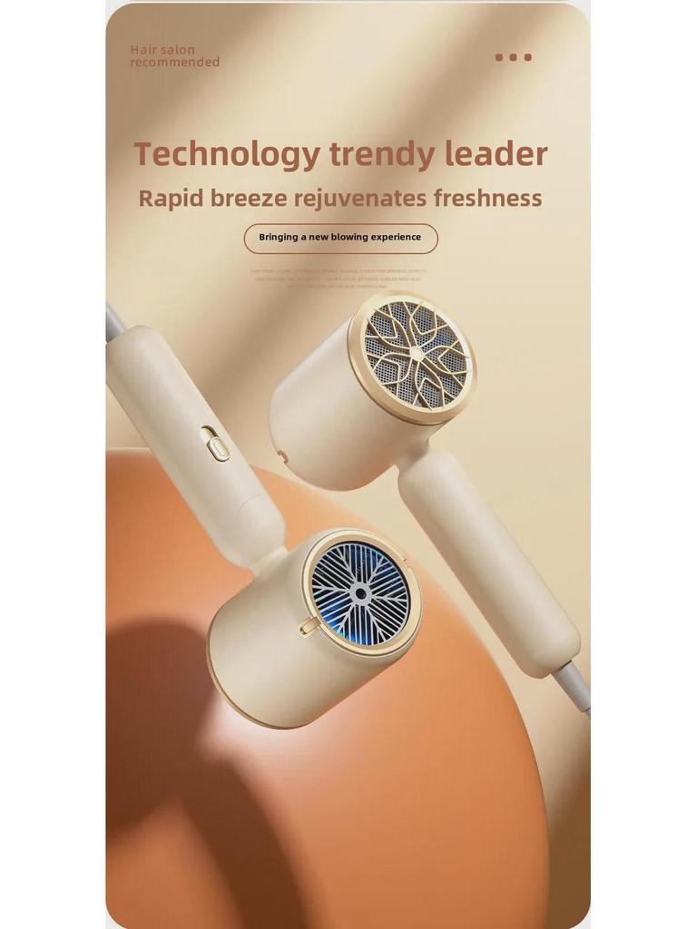 Foldable Negative Ion Hair Dryer with Blue Light for Home, Salon, and Dorm Use