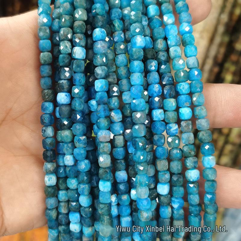 4x4mm Natural Stone Faceted Square Beads: Amethyst, Tourmaline, Garnet Jewelry Accessories