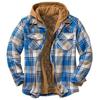 Giacca con cappuccio in flanella trapuntata casual da uomo, morbida e calda, a maniche lunghe, con cerniera, a quadri, per uomo, con cappuccio invernale, cappotto, capispalla