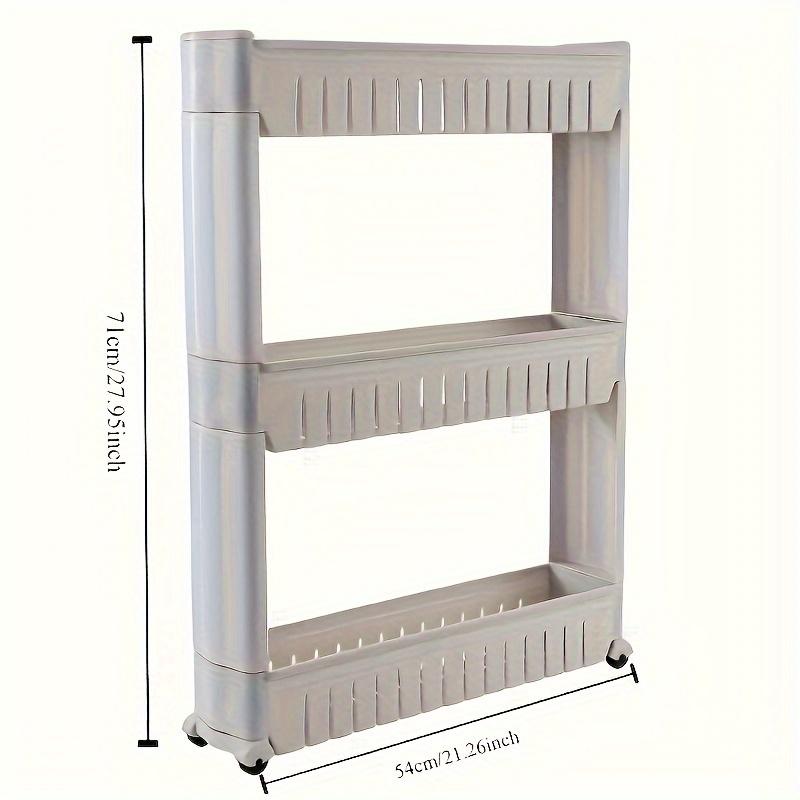 Ultra-Slim 3/4 Tier Refrigerator Gap Organizer - Versatile Storage Cart for Bathroom & Living Room, Ideal for Hotels
