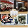 Denvosi LED Mirror 10 LED 10 Brightness Hidden USB High No Holes Easy Makeup Light for Beauty Light, Bulbs, Three-Color Dimmable, Settings, Wiring,