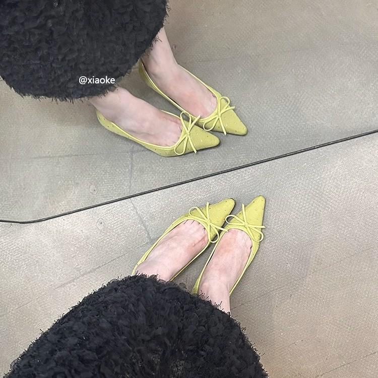 2025 Kitten Heel Temperament French with Skirt Light Mouth Single Shoes Pointed Black Bright Diamond Stiletto High Heels Women