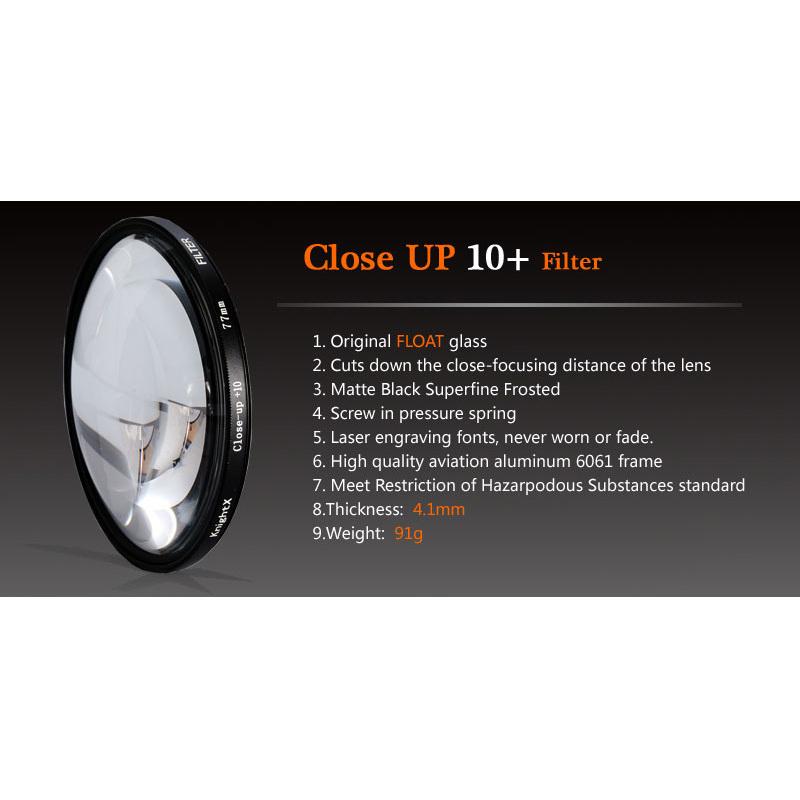 Macro Close Up Lens Filter +10 Filter Kit 49mm 52mm 55mm 58mm 62mm 67mm 72mm 77mm for Canon Nikon Sony Cameras