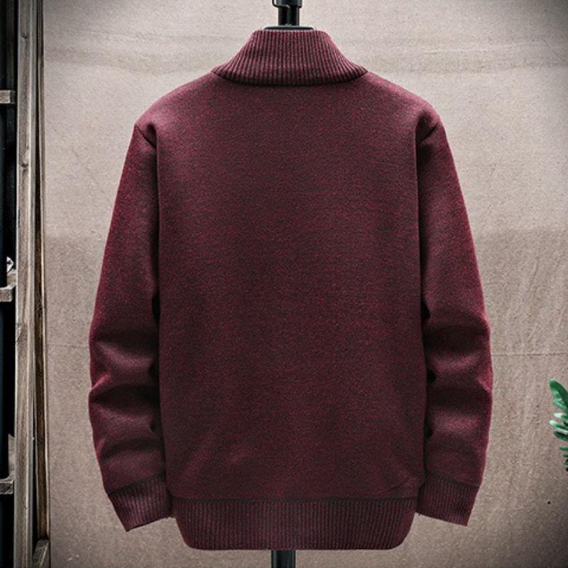 Men's Autumn Winter Cable Knit Zipper Cardigan - Thick Warm Casual Sweater for Men