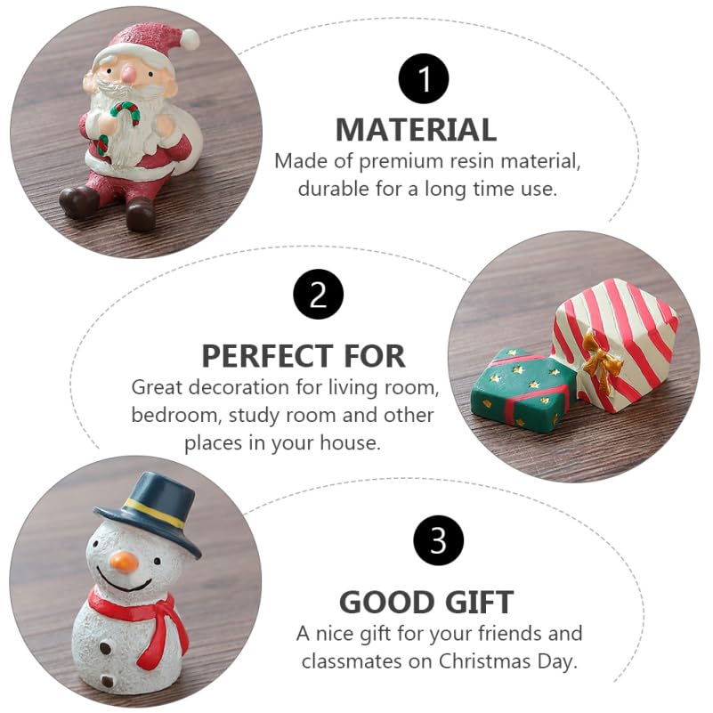 Christmas Resin Reindeer Mini Santa Flower Pot Nativity Scene Desktop Nativity Decorations Ornaments, Figurines, Ornaments, Ornaments, Toys,