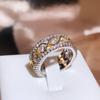 2023European and American Hand Jewelry Gold-plated Two-tone Micro-inlaid Zircon Ring Popular Accessories, Best-selling Styles In Europe and America