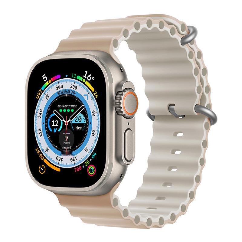 Ремешок из двухцветного силикона Apple Marine для часов 8/7/SE/Ultra Sports