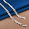 Charmant Collier Chaîne Tressée Classique Simple en Argent Sterling 925 pour Hommes Femmes Mode Fête Mariage Bijoux