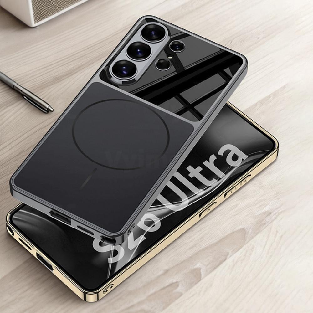 New Luxury Plating Magnetic Matte Phone Case For Samsung Galaxy S26 Ultra Lens Protection Thin PC Shockproof Bumper Cover