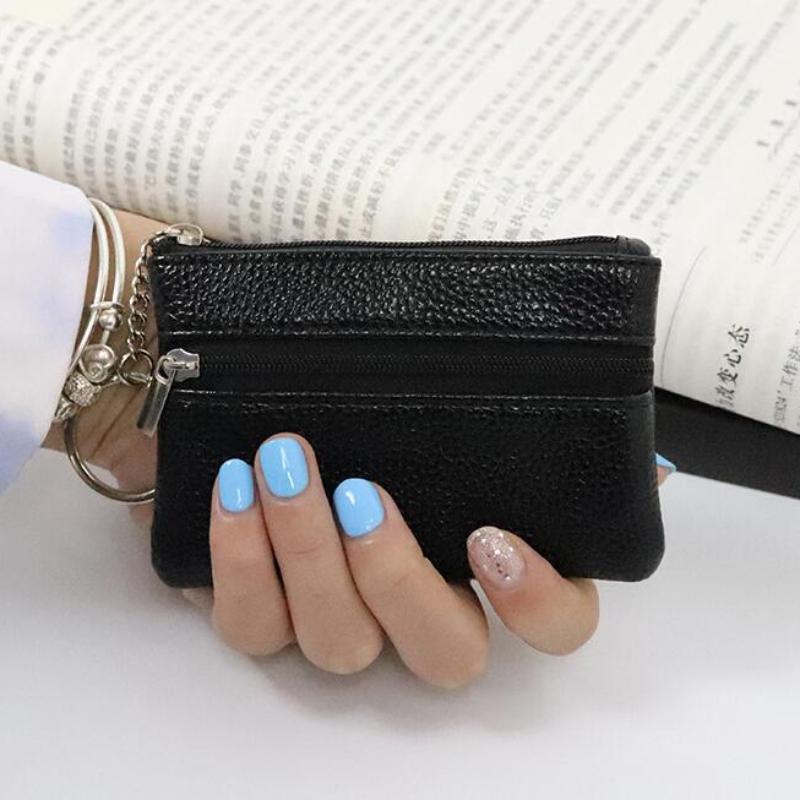 

1 шт., сумки для денег на молнии, детские мини-кошельки, кожаный держатель для ключей, женский мужской кошелек для монет, мужской маленький кошелек для мелочи