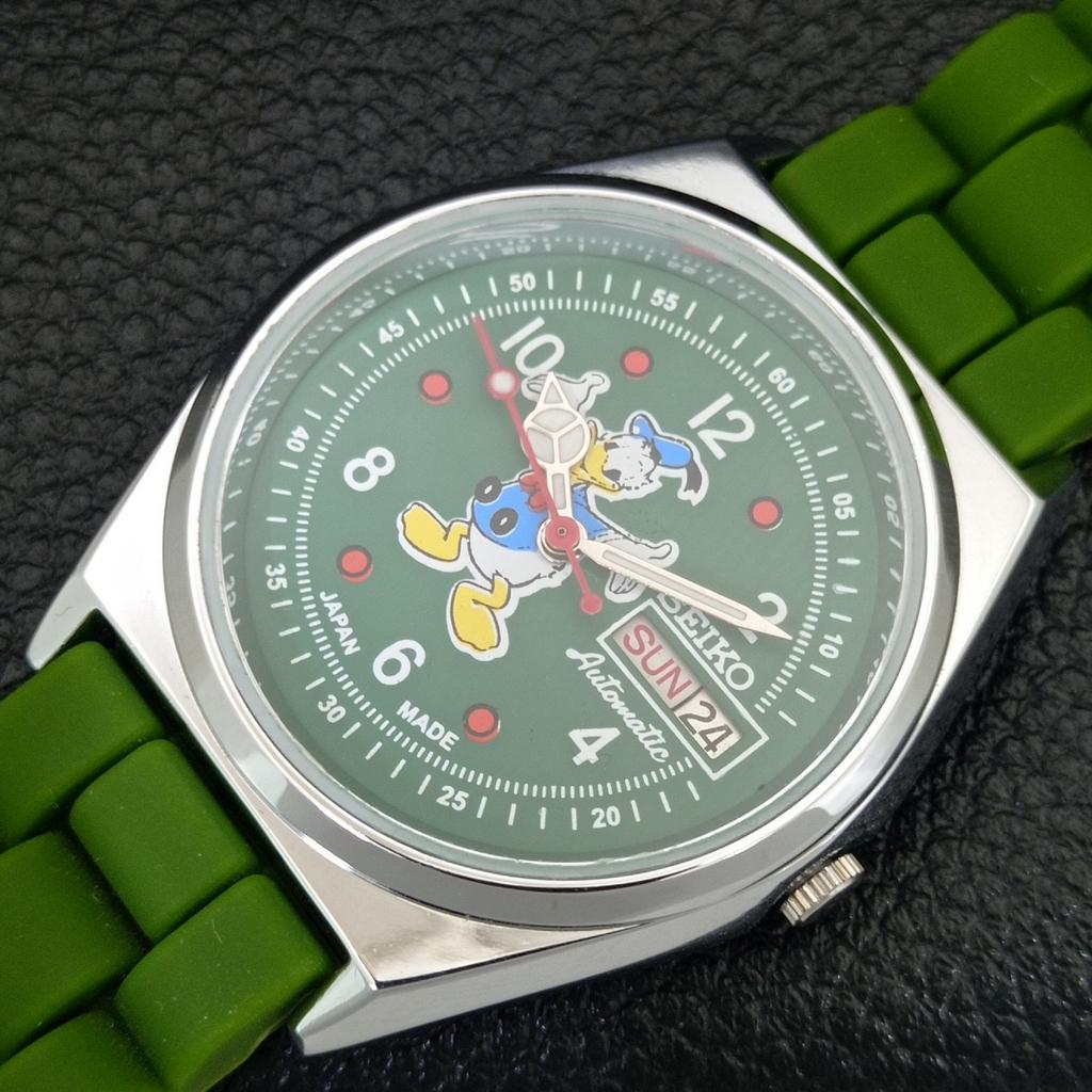 VINTAGE SEIKO AUTOMATIC 6309A REFURBISHED JAPAN MENS GREEN DIAL WATCH a443005-1