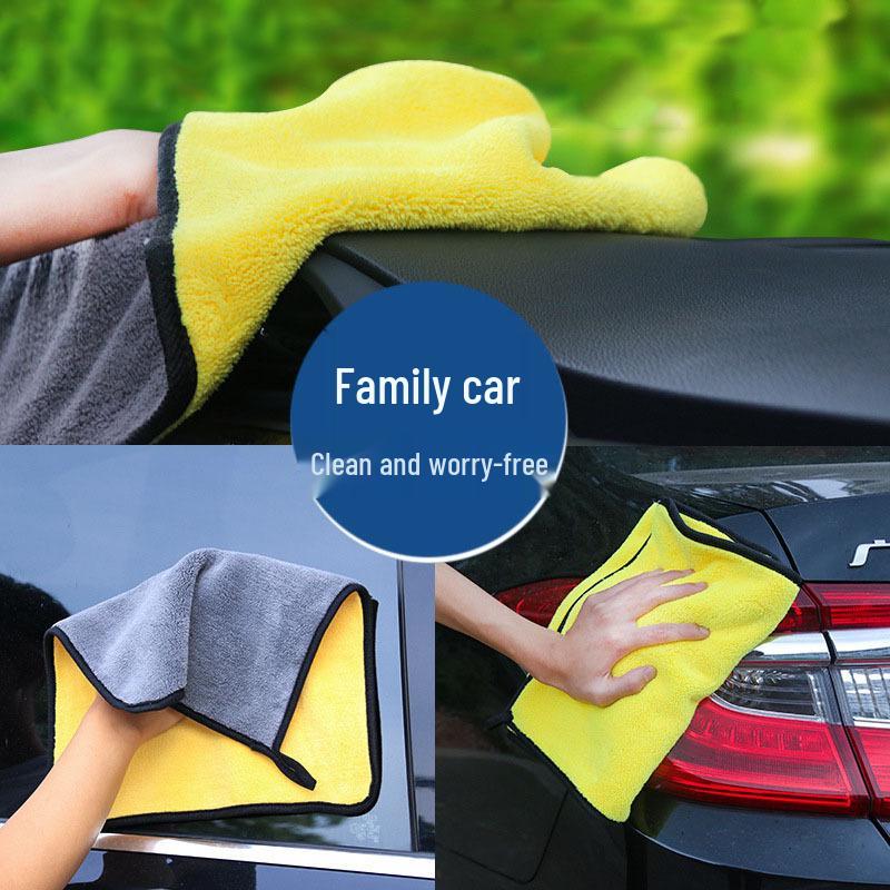 

Coral Fleece Double-Sided Thick Absorbent Car Wash Towel 30x30 CM жёлтый/серый