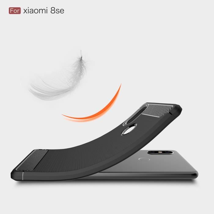 Coque - Xiaomi - Mi 8 SE - Fibre carbone - Antichoc - Souple - Bleu marine