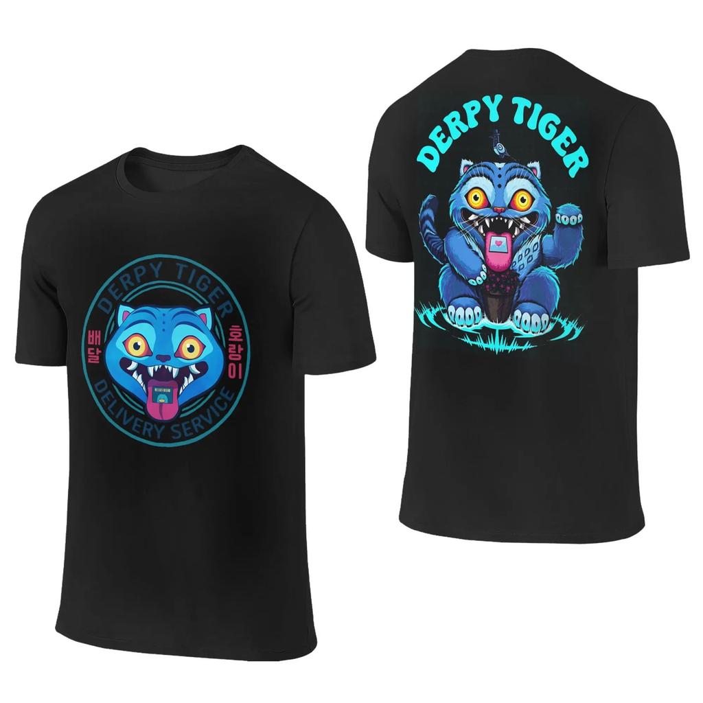 KPop Demon Hunters T-Shirt Adult Derpy Tiger Streetwear Print Cotton T-Shirts Summer O-Neck Harajuku Tees Custom Big Size Tops