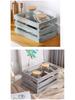 Retro Distressed Wooden Slat Storage Box for Display and Decor