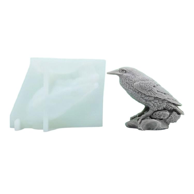 3D Crow Candle Mould Silicone Molds Halloween Castings Molds Home Decorations