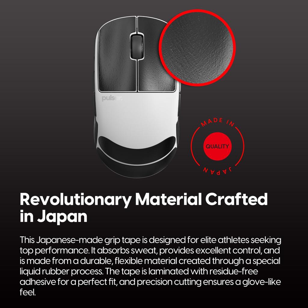 Pulsar Gaming Gears Supergrip X2A Medium Gaming Mouse Grip Pre-cut Anti-Slip Anti-Slip Tape, Ultra-Thin