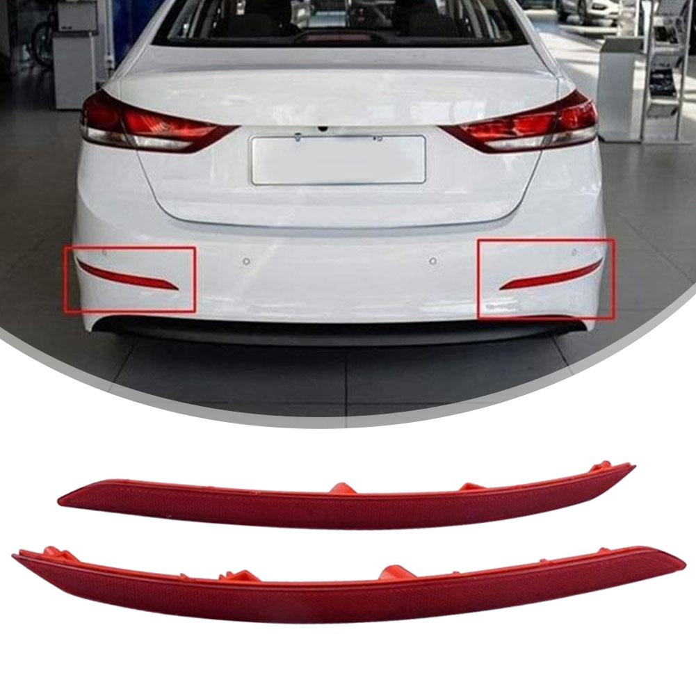 Black Rear Bumper Reflectors for Hyundai Elantra 2017 2018 Easy Installation OEM Numbers 92405 F2000 92406 F2000