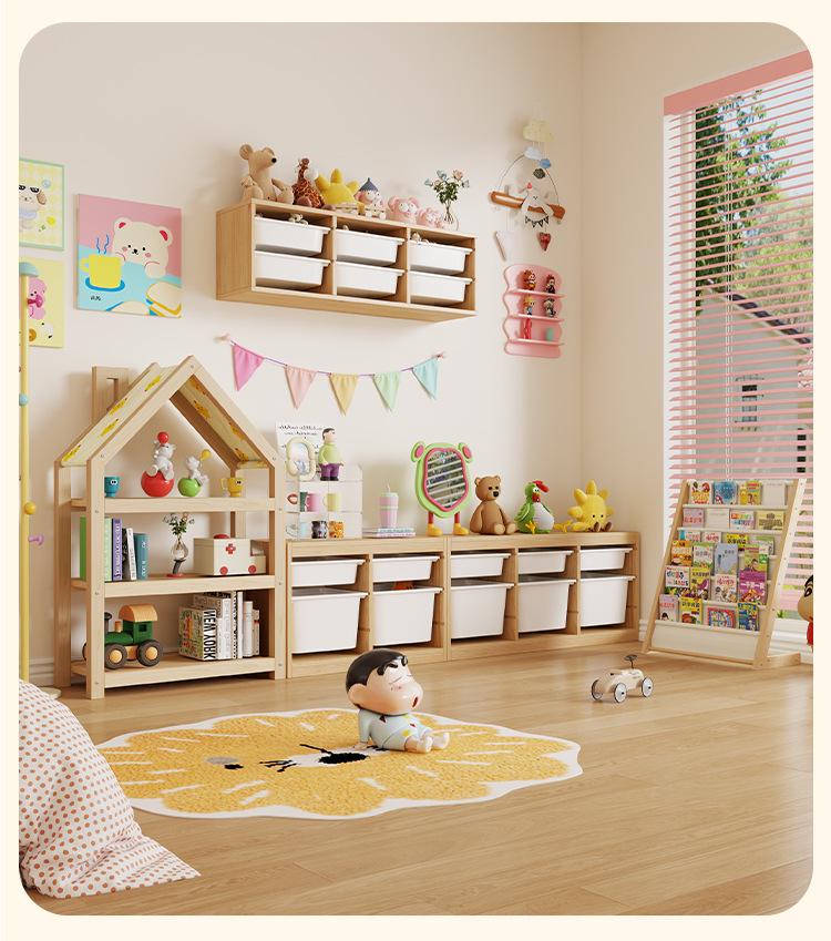 Children's Wooden Toy Storage Rack & Shelf Organizer