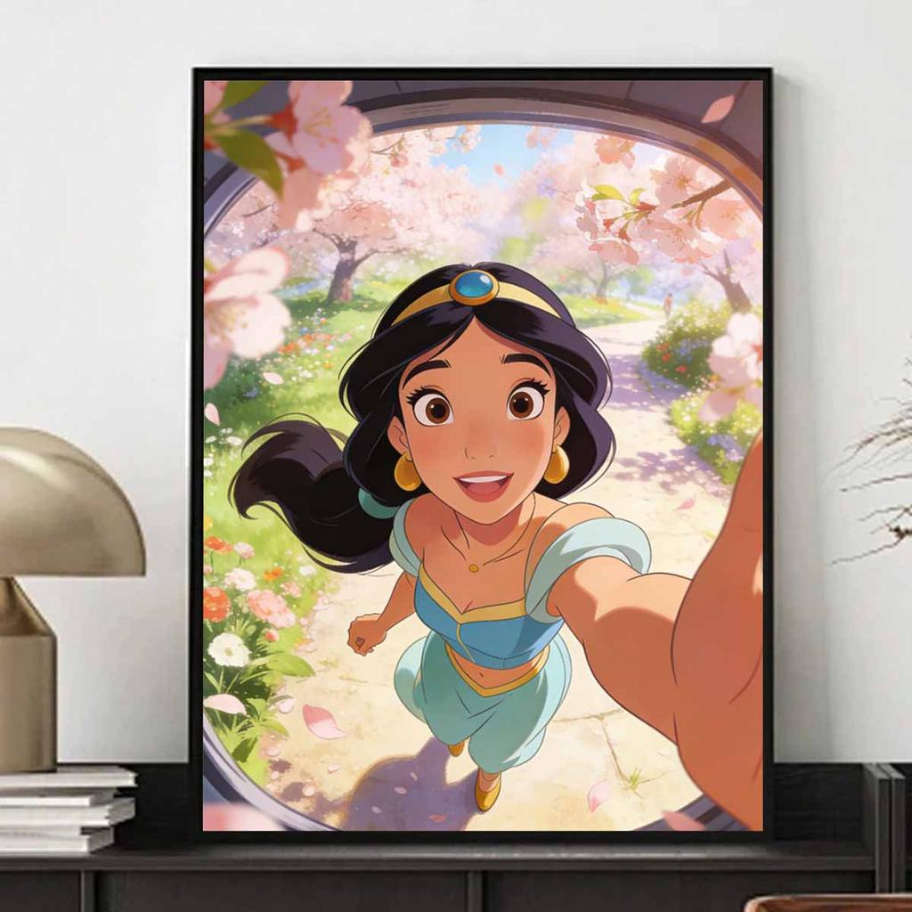 Disney Jasmine Princess cherry blossom selfie diamond painting mosaic diamond art painting kit handmade diy home decoration