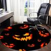 1pc Pumpkin Halloween Office Round Area Rug, Indoor Mat Suitable For Office, Under Office Chairs Bedroom Living Room Home Decor, Room Deco