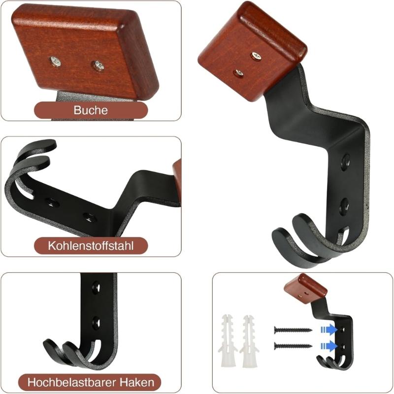 Sturdy Motorcycle Helmets and Jackets Storage Shelf Wall Display Rack with Utility Hooks for Home and Showrooms Use 2pcs