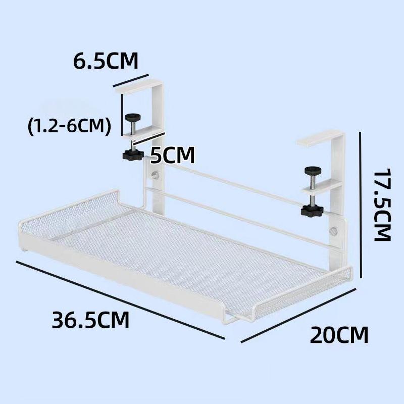 Белый, черный железный регулируемый стеллаж для хранения под столом для розеток, кабелей, инструментов, органайзер со скрытым лотком без дырокола