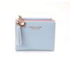 Korean Style Women's Trendy Leather Wallet - Short Cross-grain, Snap Closure, with Zippered Coin Purse