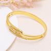Luxury Gold Plated Zircon Bangle Elegant Openwork Design Stainless Steel High-Quality Women's Fashion Bracelet