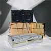 Pocheta de seara pentru femei Pochette cu paiete Pochette de zi cu cristal pentru femeie Poșeta de nunta Banchet de petrecere Negru/Auriu Argintiu bolsa feminina