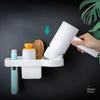 New No Drilling Bathroom Shelf Wall-mounted Space-saving Hair Dryer Holder Plastic Storage Shelf Storage Shelf Home