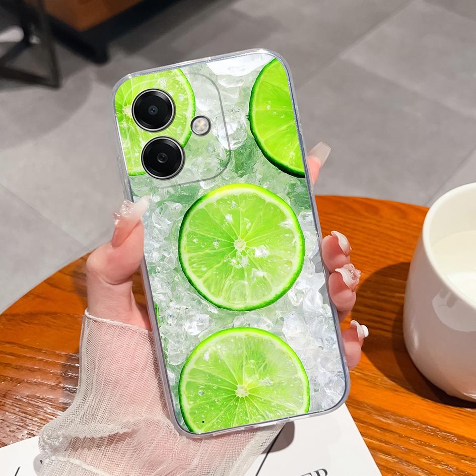 

Для Oppo A3x K12x Realme 13 Pro Narzo N63 13pro Pro+ задняя крышка прозрачный TPU силиконовый супер ударопрочный защитный чехол для камеры с фруктовым узором корпус телефона Realme 13 Pro+ 5G