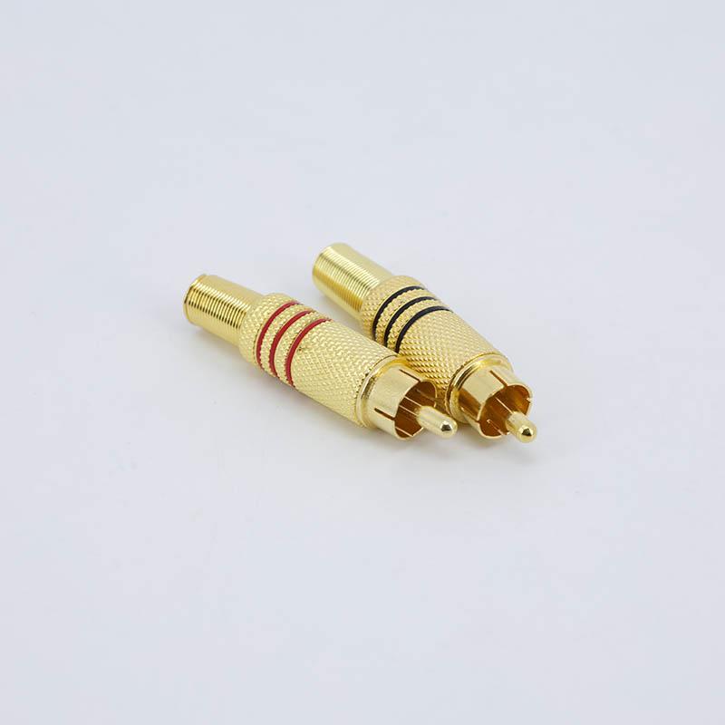 Gold plated RCA Phono Male Plug Solder Audio Video Cable Adapter Welding  Connector Great for Audio Speakers Metal Spring