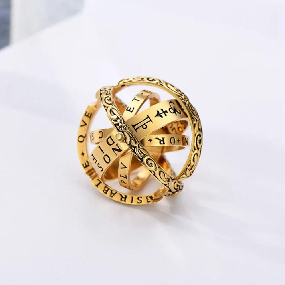 Retro Style Astronomical Ball Ring Universe Sphere Astronomy Ball Rings  Couple Necklace