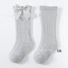 INS Summer Girls' Cotton Bowknot Socks: Ribbed, Breathable, Mid-Calf Mesh