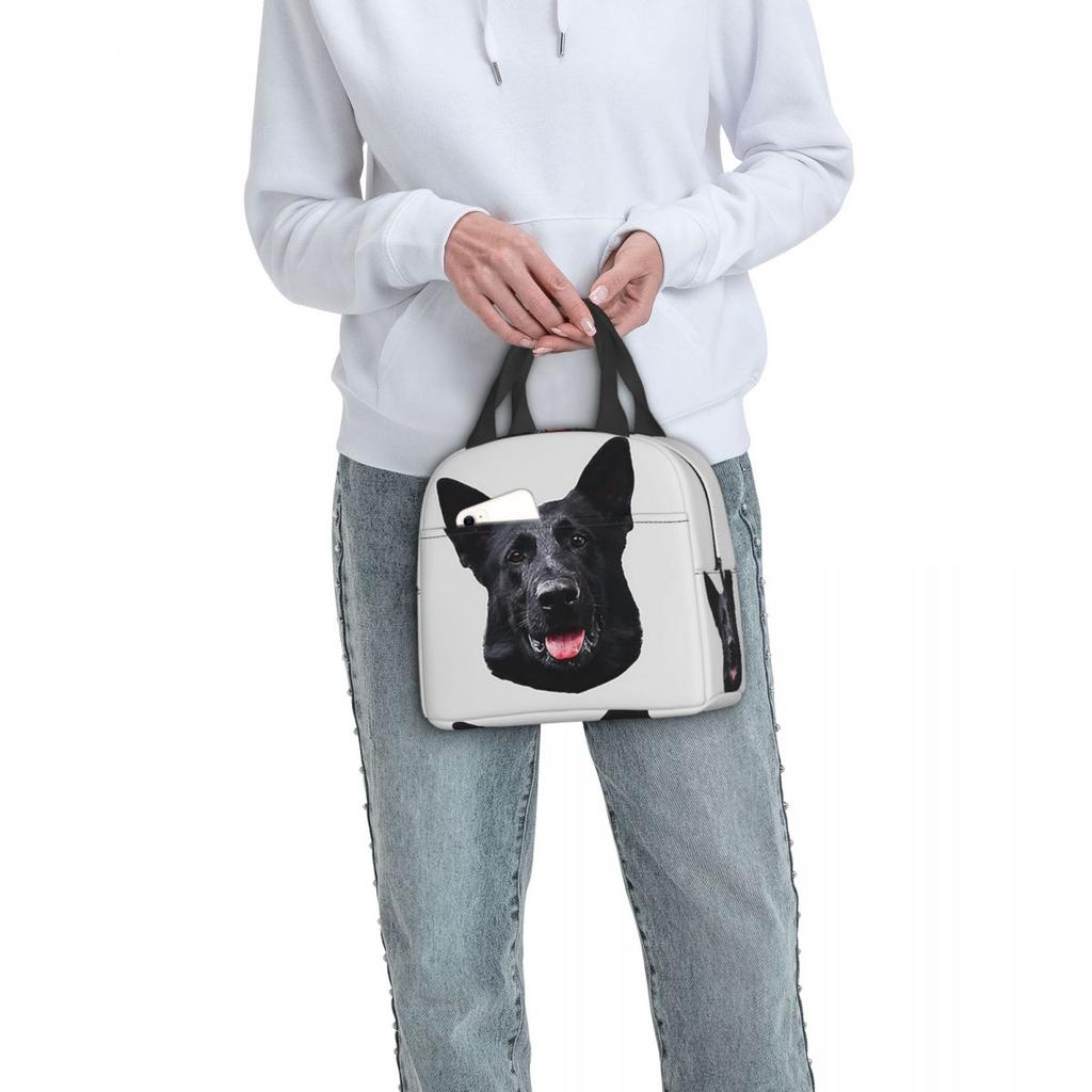 Black German Shepherd Dog Stunning Insulated Lunch Bag for Women Children Leakproof Food Boxes Thermal Lunch Box Tote