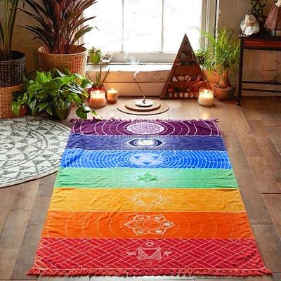 Hot Rainbow Beach Mat  Blanket Wall Hanging Tapestry Stripe Towel Yoga
