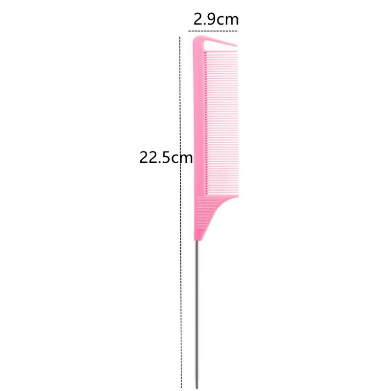 1pc Professional Pointed Tail Hair Comb Salon Cut Comb Styling Stainless Steel Spiked Salon Hair Care Hairdresser Styling Tool