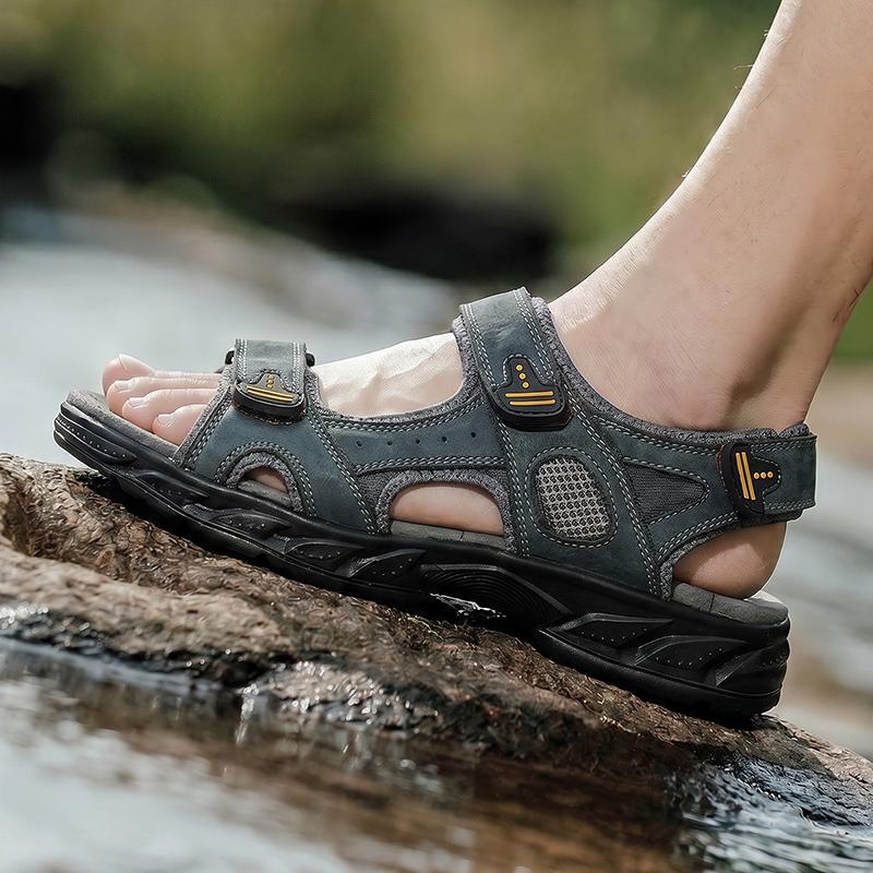 Classics Style Men Sandals Outdoor Walking Summer Shoes Anti-Slippery Beach Shoes Men Comfortable Soft Leather Sandals
