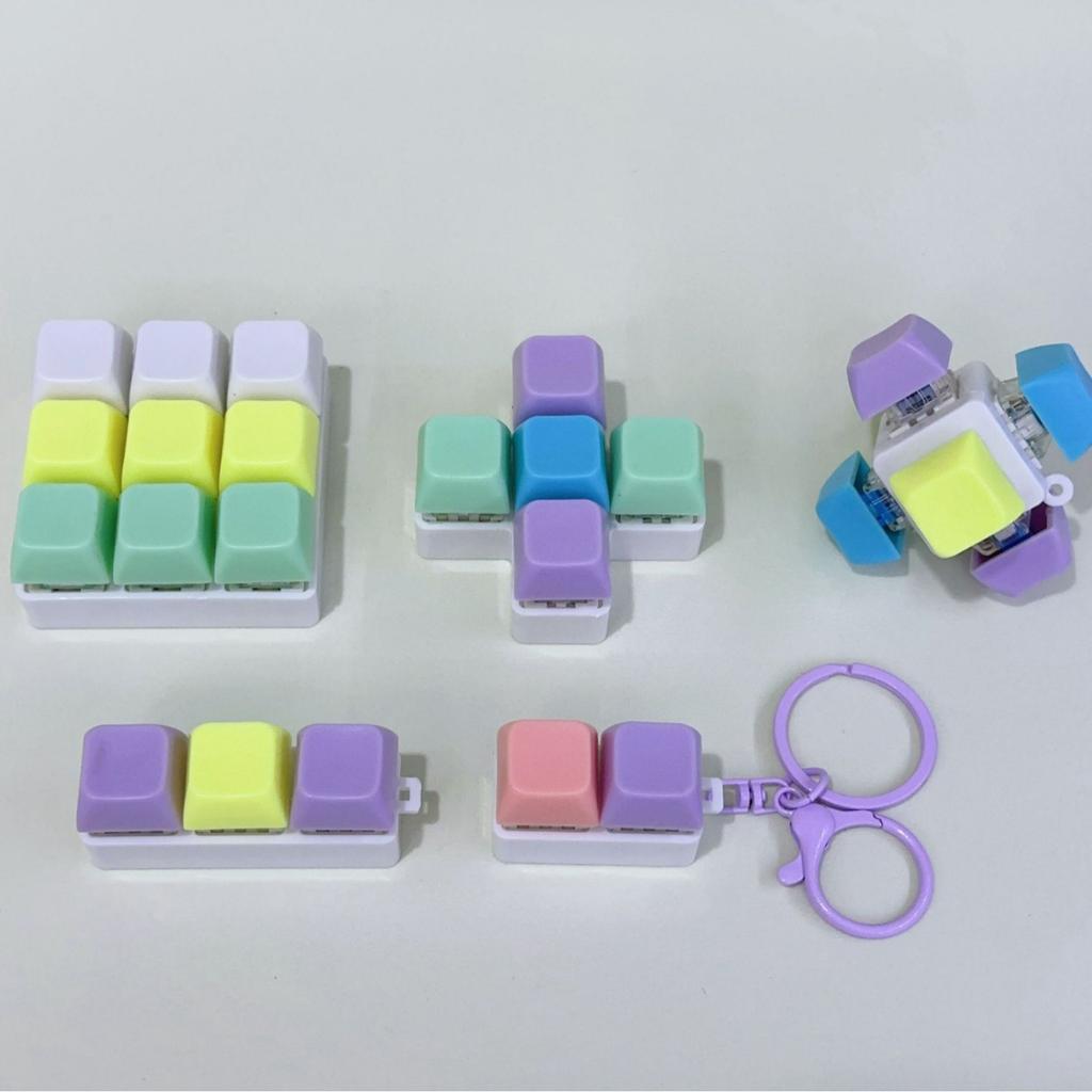 Tetris Fingertips Press Creative Buttons Keychain Design Portable Decompression Artifact