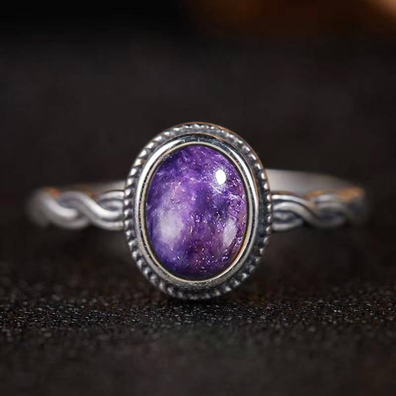 Pierścionek ze srebra sterlingowego z czarnym onykssem Vintage Prosty minimalistyczny styl Okrągły kształt Kamień naturalny Czarny pierścionek Biżuteria dla kobiet